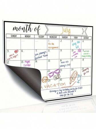 Reusable Magnetic Dry Erase Refrigerator Calendar, Whiteboard Magnets, Monthly Family Planner Reminder Calendar Menu Magnetic Fridge Stickers, Magnetic Erasable Calendar, Kitchen Decor, Monthly Planner Fridge Stickers, Family Charts And Menu Fridge Accessories