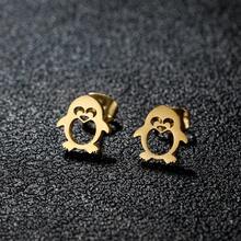 1 Pasang Anting Tusuk Wanita Bergaya dari Baja Antikarat Bentuk Penguin, Anting Tusuk Wanita yang Lucu - GED380 - View 13