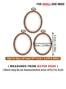 3pcs Mini Brown Faux Wood Grain Retro Vintage Style Handmade DIY Cross Stitch Hoops, Embroidery Frames, Dreamcatcher Hanging Rings, Made Of ABS Material With Copper Metal Hooks, Suitable For Home Decor, Wall Hanging, Halloween, Christmas, Bags, Clothes, Phones, Keys, Desks, Bedside, Car Accessories