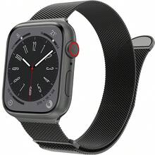 Mesh Loop Compatible With Apple Watch Bands For Women Men 40mm 41mm 38mm 42mm 44mm 45mm 49mm 46mm Series 11 10 9 8 7 6 5 4 Ultra3 SE3 2, Stainless Steel Metal Magnetic Strap For Apple Watch - A - View 15