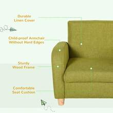 Children's Armchair With High Back | Mini Sofa With Wood Frame & Anti-Slip Legs - Default - View 4