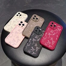 1 Stück, rosa Schmetterlingsknotenmuster, minimalistische modische Handyhülle, Geschenk für iPhone12/13/14/15/16/17/Air/Pro/Plus/Pro Max, Valentinstagsgeschenk. - Verschiedenfarbig - Übersicht 1