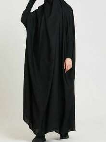 1pc Elastic Sleeve Long Loose Comfortable Hijab Khimar Muslim Headscarf, Suitable For Women's Daily Wear And Prayer - Multicolor - View 10