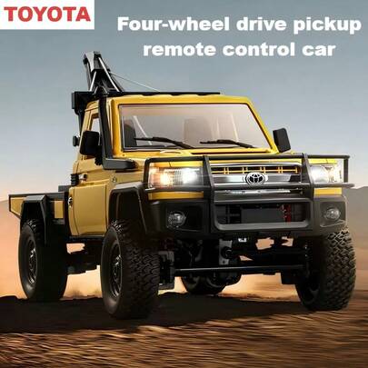  Officially Licensed Toyota 1:12 RC Pickup Truck With Lifting Hook, Full-Scale 4X4 Off-Road Vehicle (RTR), 2 Batteries Included, Modification-Friendly,