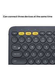 Logitech Teclado inalámbrico K380: Batería de larga duración, plug and play, diseño ergonómico, compatible con tabletas, computadoras portátiles y teléfonos móviles, liviano y portátil. - Negro - Ver 4