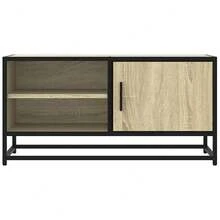 Mobile porta TV vidaXL Sonoma rovere 80x34,5x40 cm in legno composito e metallo - Cammello - Visualizzare 4