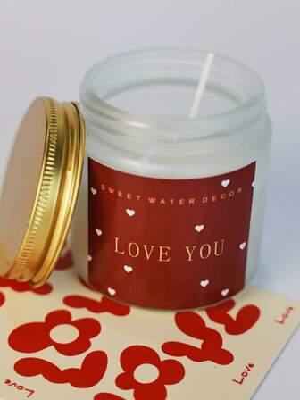 1pc Jar Candle,Candle,Heart-Shaped Sweet Water Decoration Candle,Valentines Gift ,Candles Cute,Candle,Sented Candle,Decorative Candle,Soy Candles,Bestfriend Gifts,Gift For Woman,Winter Gift,Candles Home Decoration.Candlesornaments, Decorations,Candles.
