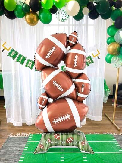 1pc Super Jumbo Football Balloon, Standing Football Foil Balloon, Suitable For Football Game Supplies, Birthday Party Decoration, Football Theme Party, Home Decor, Sports Theme Party, Celebration Party, Indoor Outdoor Decoration