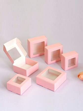 10/30pcs White Small Gift Boxes With Clear Window, Jewelry, Soap, Candy Boxes, Cardboard Packaging For Handmade Items, Decorative Flat Bulk Boxes, Suitable For Gifts, Crafts, Presents, Wedding Parties, Bridal Showers