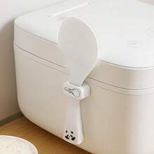 1/2pcs Cute Black & White Multi-Functional Wall-Mounted Storage Rack - Kitchen Utensil Holder And Cable Organizer (Plastic Hooks, Can Hang Small Items/Rice Cooker Accessories) - Multicolor - View 9