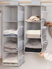 1/2pcs Multi-Functional Hanging Wardrobe Storage Bag, For Storing Clothes, Socks, Underwear, Layered Organization; Can Be Hung On Door - Dorm Essential. Washable, Suitable For Decoration, Holiday, Room, Home, Bedroom, Can Store Dresses, Pants, Shoes, Jeans, Boots, Skirts, Etc. - Multicolor - View 3