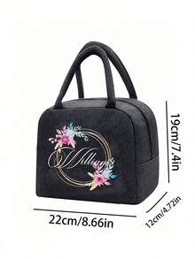 1个定制保温午餐包，花环图案，男女通用保温手提午餐盒，学生午餐包，个性化定制，保温，手提，收纳，野餐包，保鲜，轻便，大容量，时尚，生日礼物，教师礼物，圣诞礼物，情人节礼物，旅行必备，通勤，日常使用，新年礼物 - 彩色 - 查看 8