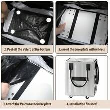 Rolling Grocery Shopping Tote - Portable Large Capacity Wheel Bag For Market & Travel, Duffle Bag For Travel With Wheels, Bag With Wheels, Grocery Shopping Cart, Casual Design, Sturdy Construction, Reinforced Handles, Frequent Travelers, Home Shopper - 銀色 - 查看 5