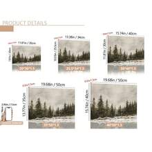 1pc Winter Wonderland Vintage Canvas Wall Art - Vibrant Leaf Pattern Retro & Art Deco Print, Framed/Unframed Horizontal Home Decor For Living Room, Office & Hotel Gifts - Multicolor - View 4