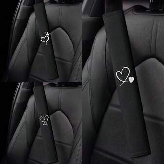 1 pieza Extensión del cinturón de del automóvil - Con bordado de corazón, Funda suave y fresca de 40 cm/15.75 in, Mejora la experiencia de conducción, Funda para el hombro del cinturón de , Accesorio interior del automóvil, Se adapta a la mayoría de sedanes, camionetas y SUV