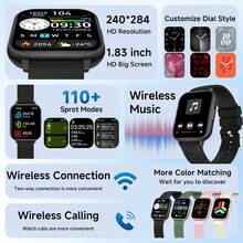 男女通用智能手表，支持蓝牙通话和音乐控制，配备高清大屏、心率监测器、计步器，多种表带颜色可选，是理想的运动手表。 - 彩色 - 查看 9