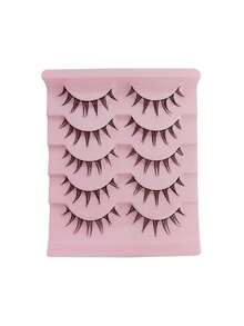 5 Pairs Of False Lashes: Makeup Lashes, Anime-Style Lashes, Wispy Cartoon-Style Lashes, Soft Spy Lashes, And Cartoon Lash Strips