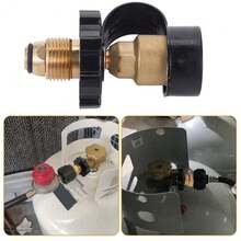 Gas Adapter Converts Universal Fit POL To QCC5-100LB Gas Cylinder Converts Propane Pressure Valve For BBQ Gas Grill Heater - Brass Color - View 7