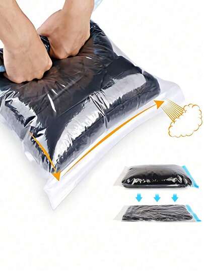 1/3Pcs Compression Bags For Travel Space Saving No Suction Needed Space Saver Blue Travel Bag Luggage Travel Essentials Backpack Suitcase Organizer Travel Accessories Home Household Items House Decor Clothing Storage Transparent Small Bag Drawer Sliding Drawer Locker Hospital Bag Maternity Essentials Vacation Holiday Back To School School Stuff Packing Cubes Dorm College Room Essentials