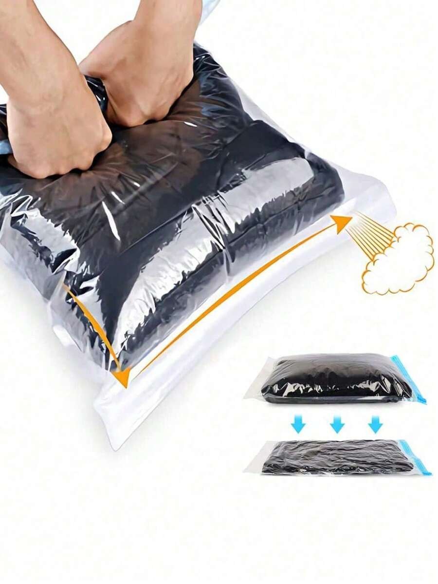 1/3Pcs Compression Bags For Travel Space Saving No Suction Needed Space Saver Blue Travel Bag Luggage Travel Essentials Backpack Suitcase Organizer Travel Accessories Home Household Items House Decor Clothing Storage Transparent Small Bag Drawer Sliding Drawer Locker Hospital Bag Maternity Essentials Vacation Holiday Back To School School Stuff Packing Cubes Dorm College Room Essentials - Multicolor - View 1