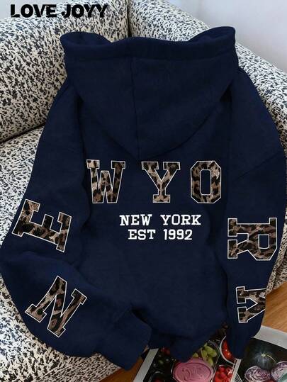 sweat-shirt à capuche à épaules tombantes pour femmes LOVE JOYY, pour l'été, la remise des diplômes, les enseignants, la rentrée scolaire, automne