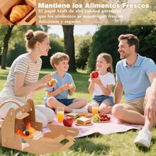 YQQ 30 Pack Cajas de Cartón Kraft para Lonche con Asa Cajas de Dulces para Fiesta 16x9x8.2 cm Fondo Resistente para Postres Galletas Snacks Ideal para Picnics Bodas Cumpleaños y Eventos5735 - Marrón30 - Ver 7
