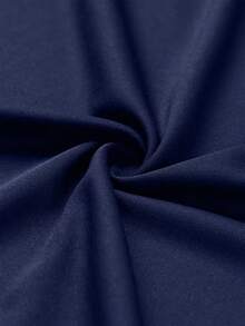 Camiseta de hombre cuello redondo con estampado de estrella tejida con botón rojo y lazo navideño diseño festivo para uso diario ocasiones sociales temporada de invierno y navidad - Azul Marino - Ver 5