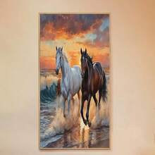 1pc, Diamond Painting Running Horses Kit, 5d Self-Made Artificial Diamond Art Diamond Painting, DIY Handmade Painting Decorative Painting Diamond Painting - Multicolor - View 7