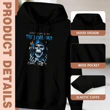 When I Was Born The Devil Said Skull Pattern Hoodie Casual Soft Short Sleeve Pure Cotton Hoodie - 款式22 - 查看 3