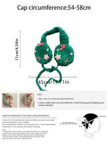 1 chiếc bịt tai len dệt kim buộc dây họa tiết ngôi sao và nơ Y2K dành cho nữ, băng đô giữ ấm tai dệt kim cho mùa thu/đông, bịt tai màu trắng - Nhiều màu - Xem 3