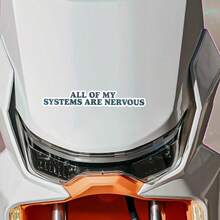 1张7英寸“我的所有系统都紧张”趣味焦虑贴纸，讽刺心理健康乙烯基防水贴纸，适用于汽车保险杠、笔记本电脑、水瓶、Hydroflask保温瓶、摩托车头盔、滑板、行李箱、墙壁、镜子装饰，适合神经多样性、多动症、自闭症、内向、过度刺激人士，可作为送给女性、男性、青少年和成年人的礼物。 - 彩色 - 查看 10