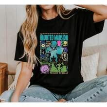 Vintage Haunted Mansion Shirt, Hitchhiking Ghosts Tee,  T-Shirt, Disneyland Halloween, Spooky Vacation Shirt - Black - View 7
