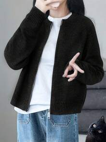 女士保暖双面拉链开衫毛衣，秋冬季，返校季