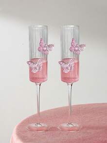 1 pièce Verre à vin avec tige en forme de papillon style Ins, verre à cocktail créatif, cadeau de haute qualité pour les femmes, verrerie de fête romantique