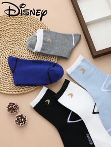 Disney 1 Pair/5 Pairs/10 Pairs Women's Mid-Calf Socks - Socks, Minimalist Crescent Moon Pattern, Couple Mid-Calf Socks, Two-Stripe Sporty Mid-Calf Socks, Versatile Style, Suitable For Daily Wear And As Holiday Gifts - Multicolor - View 3