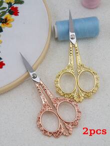 复古不锈钢缝纫剪刀，尖头手工小剪刀，绣花剪刀，手工小剪刀适用于布料裁剪、刺绣、缝纫、办公纸张裁剪工具 - 彩色 - 查看 33
