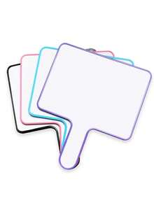 Quixorblex 1pc Handheld Dry Erase White Board, 4 Styles & 4 Colors Available, Compact Space-Saving Design, DIY Writing & Doodle Board, Teaching & Classroom Interaction Tool, Creative Educational Supplies, Suitable For Home, Teachers, Office, Presentation & Learning, Random Color Eraser