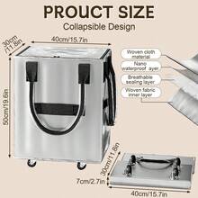Rolling Grocery Shopping Tote - Portable Large Capacity Wheel Bag For Market & Travel, Duffle Bag For Travel With Wheels, Bag With Wheels, Grocery Shopping Cart, Casual Design, Sturdy Construction, Reinforced Handles, Frequent Travelers, Home Shopper - 銀色 - 查看 3