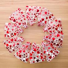 Heart-Shaped Mesh Drawstring Gift Bag - Ideal For Jewelry, Cosmetics And Valentine's Day Gifts - Best Choice For Christmas