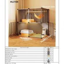 Indoor Cat Cage House, Transparent Cat Villa, All-In-One Cat Litter Box, Suitable For Small Spaces - Multicolor - View 15