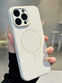 1个哑光液态硅胶极简磁吸手机壳，兼容 17 Air 16 15 14 13 12 Pro Max Plus，支持无线充电，柔软硅胶后盖