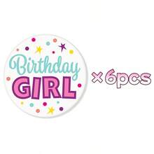 1/3/6/12pcs Birthday Girl Pin - 2.3'' Its My Birthday Pin Happy Birthday Button Badge For Girl Girls Kids For Party Accessories - Multicolor - View 10