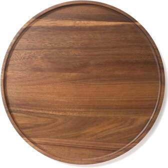 Round Wooden Tray, Rosewood Decorative Service Tray, Suitable For Coffee Tables And Home Decor, Wooden Appetizer/Charcuterie Board, Suitable For Kitchen Countertop