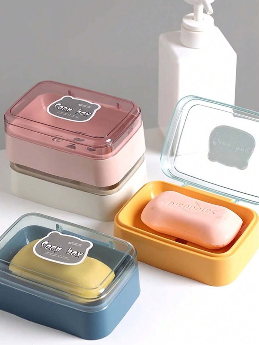 1pc Multifunctional Soap Dish/Storage Box - Multicolor - View 1