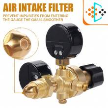 氮气调压器 0-600PSl 1/4" 螺纹气动空气压缩机压力调压器 CGA580 减压黄铜出口带 600cm 软管 - 黑色 - 查看 6