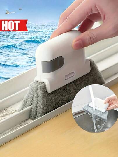 1 set de brosses multifonctionnelles pour le nettoyage des rails de portes et fenêtres, brosse à main pour les fentes, brosse de nettoyage des rainures, brosse de nettoyage des fentes de fenêtre, permet de nettoyer facilement les rails de fenêtres, les fentes, la poussière et les coins difficiles d'accès, brosse à épousseter, nettoyage en profondeur