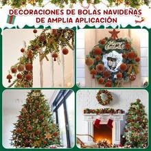 YQQ HomeChi Bolas de Navideñas Flocados 38PCS Árbol Navidad Bolas y Estrella Adorno Decoración con Caja de Plástico Inastillable Navidad Interior Exterior Casa Decoración Ornamento Marrón5735 - marrn - Ver 2