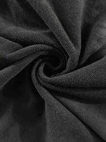 Men's Washed Vintage English Print Casual Hoodie - Black - View 5