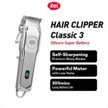 itel IHC-35 Classic 3-Metal Hair Clipper,2500mAh Ultra-Long Battery Life, Featuring An LED Display, Three Adjustable Taper Levers, And A Robust Metal Casing,Ideal For Haircutting And Styling
