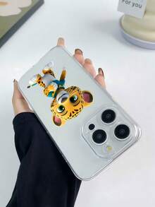 Funda para teléfono con divertido diseño de leopardo, compatible con teléfonos ,  17,  16 Pro Max,  15 Pro Max,  13 y  12. Fabricada en TPU, ofrece protección contra golpes y caídas. Un regalo perfecto para niños, amigos, cumpleaños y ocasiones especiales. - transparente - Ver 3
